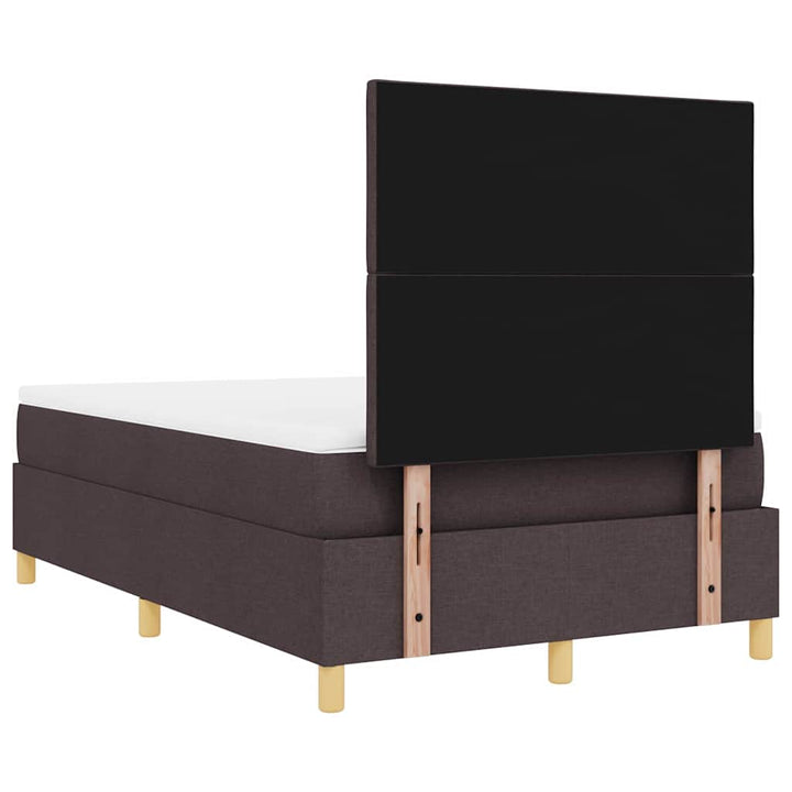 Led Box Säng Med Huvudgavel Mörkbrun 120 X 200 Cm Tyg