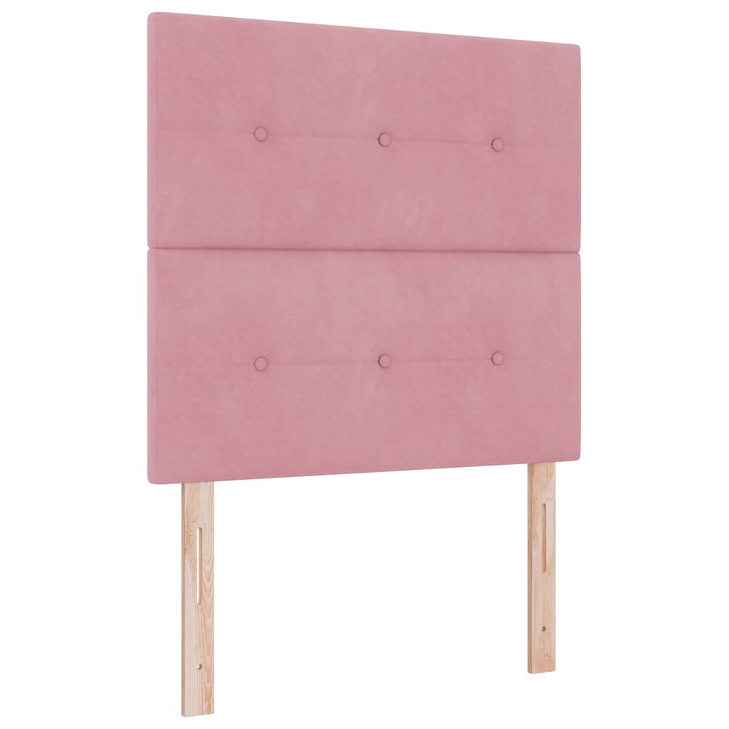 Led Box Säng Med Huvudgavel Rosa 100 X 200 Cm Sammet