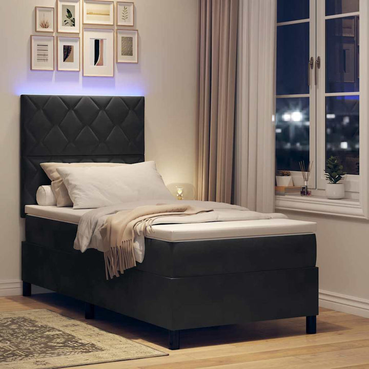 Led Box Säng Med Huvudgavel Sammet