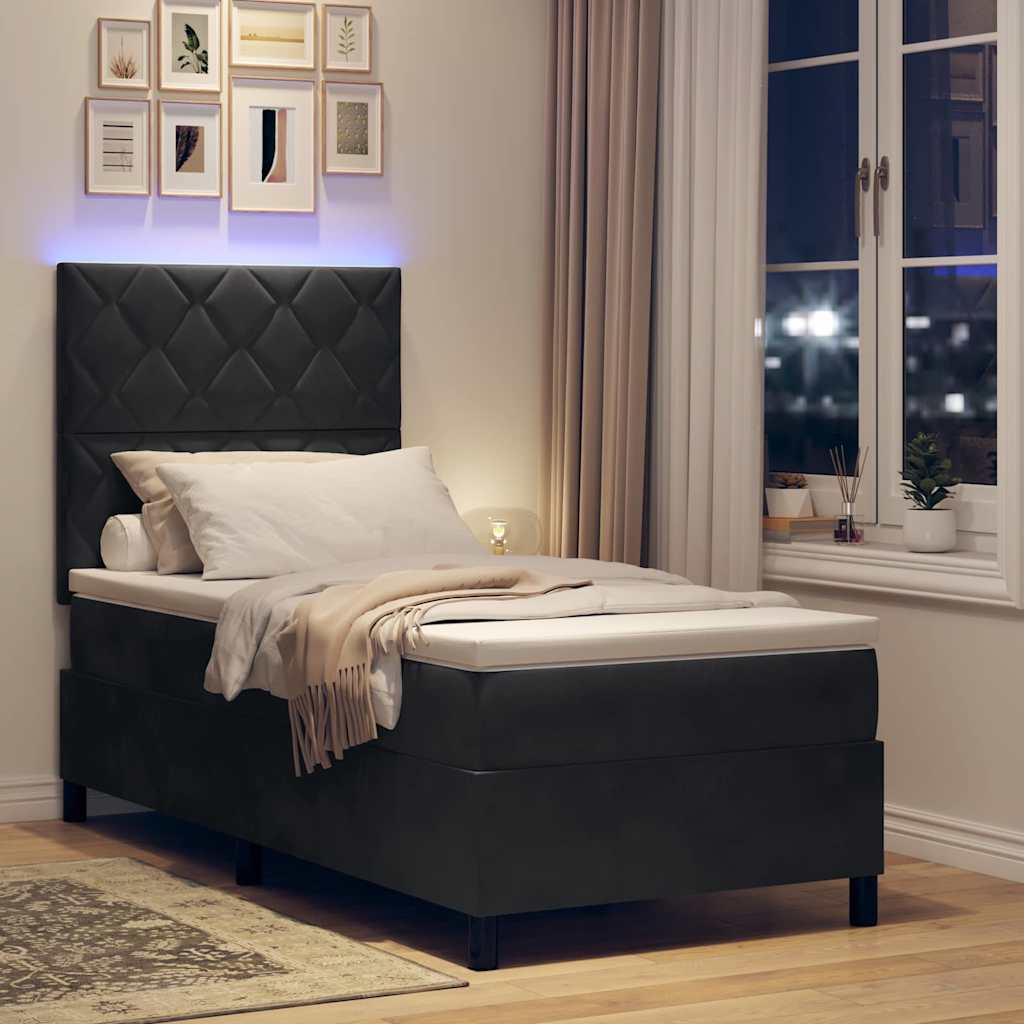 Led Box Säng Med Huvudgavel Sammet