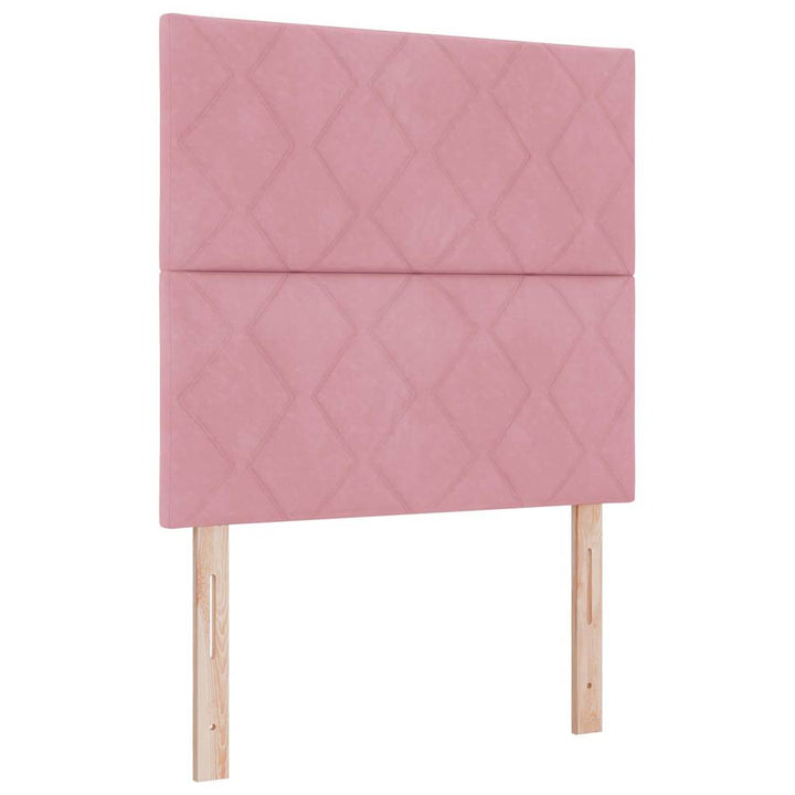 Led Box Säng Med Madrass Med Huvudgavel Rosa 90 X 200 Cm Sammet