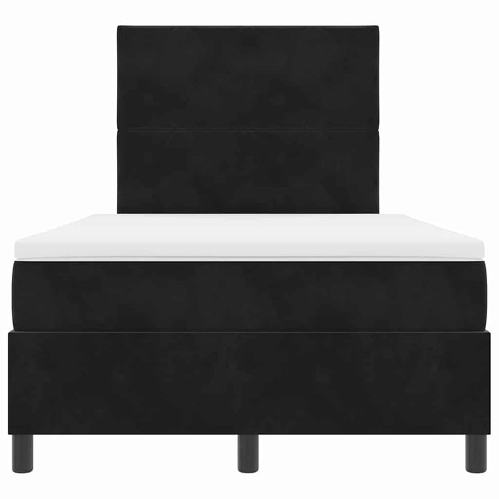 Led Box Säng Med Madrass Svart 120 X 190 Cm Sammet