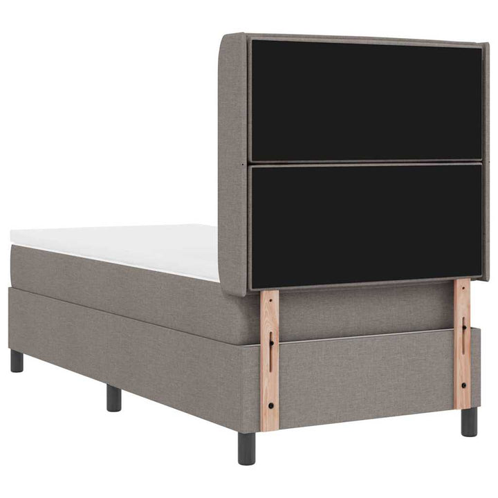 Led Box Säng Med Madrass Med Huvudgavel Taupe 100 X 200 Cm Tyg
