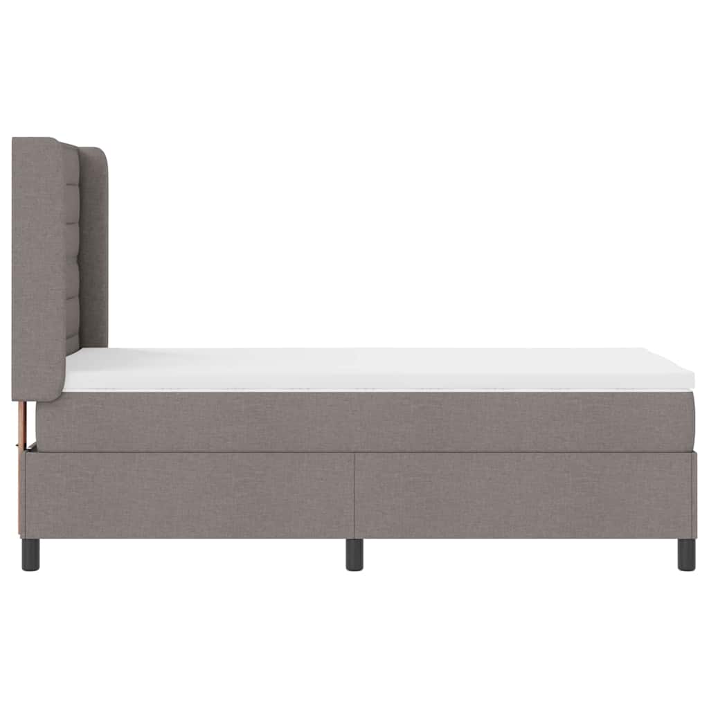 Led Box Säng Med Madrass Med Huvudgavel Taupe 100 X 200 Cm Tyg