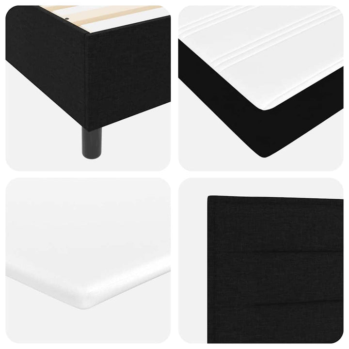 Led Box Säng Med Madrass Med Huvudgavel Svart 140 X 190 Cm Tyg