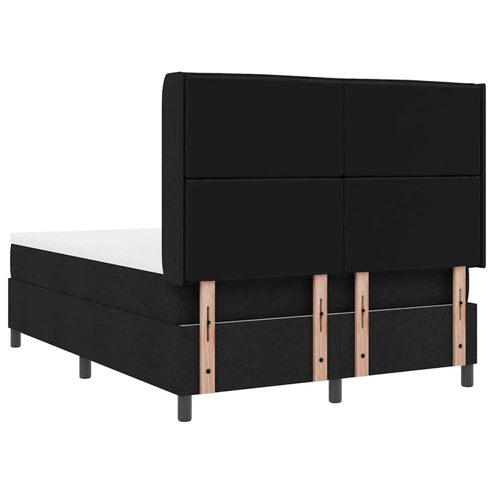 Led Box Säng Med Madrass Med Huvudgavel Svart 140 X 190 Cm Tyg