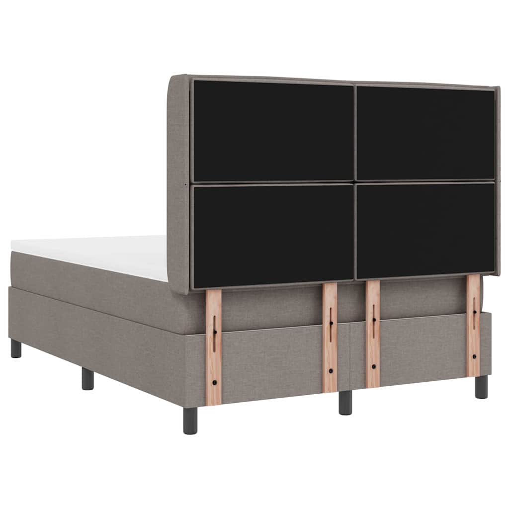 Led Box Säng Med Madrass Med Huvudgavel Taupe 140 X 190 Cm Tyg