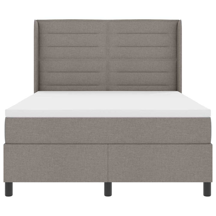 Led Box Säng Med Madrass Med Huvudgavel Taupe 140 X 190 Cm Tyg