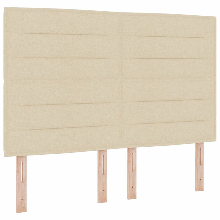 Led Box Säng Med Madrass Med Huvudgavel Kräm 140 X 190 Cm Tyg