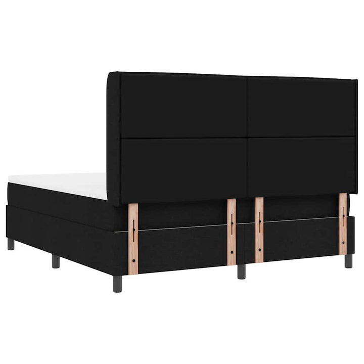 Led Box Säng Med Madrass Med Huvudgavel Svart 180 X 200 Cm Tyg