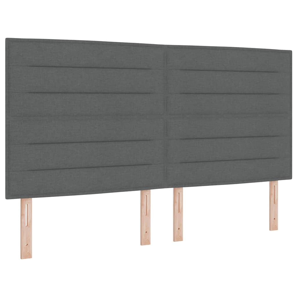 Led Box Säng Med Madrass Mörkgrå 200 X 200 Cm Tyg