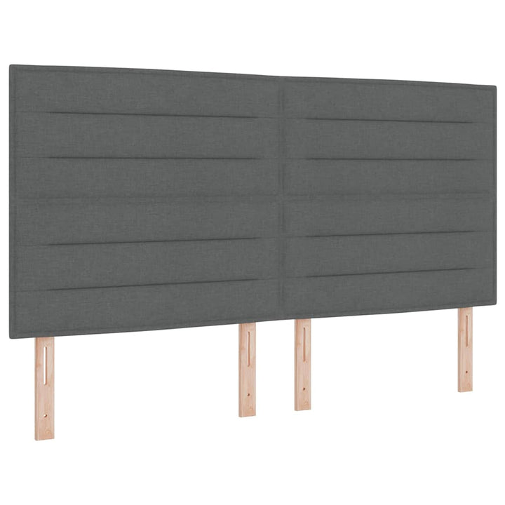 Led Box Säng Med Madrass Mörkgrå 200 X 200 Cm Tyg