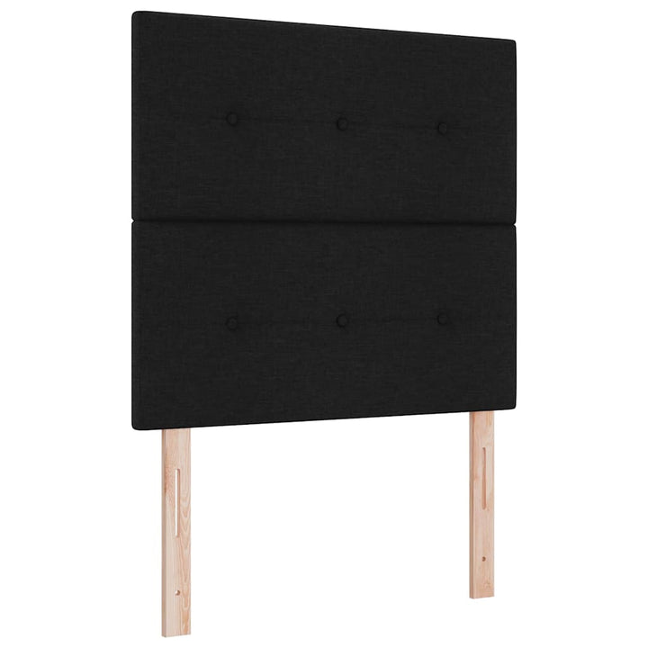 Led Box Säng Med Huvudgavel Svart 90 X 200 Cm Tyg