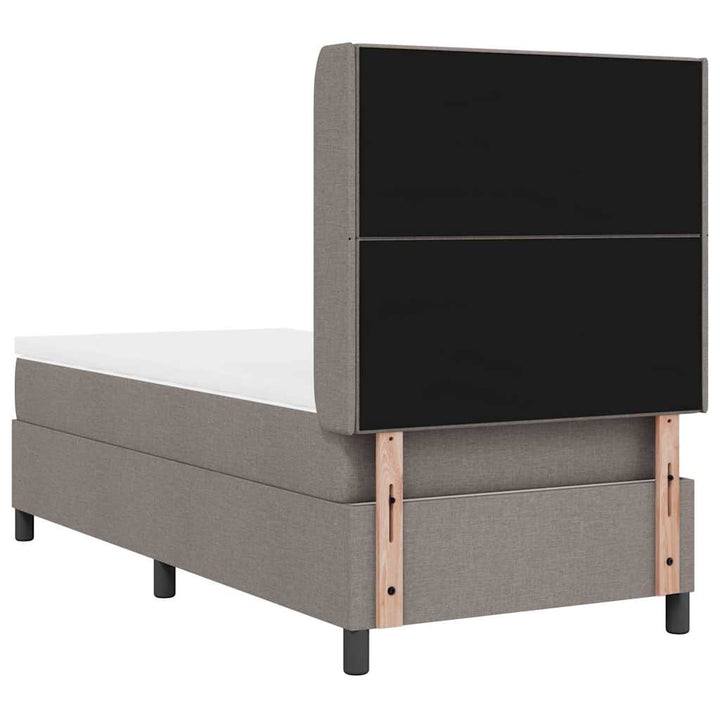 Led Box Säng Med Madrass Med Huvudgavel Taupe 90 X 200 Cm Tyg