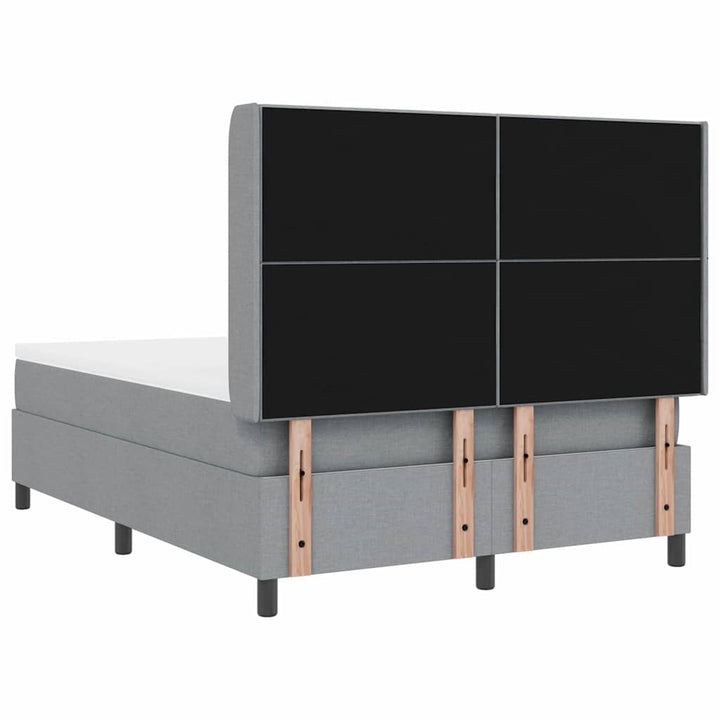 Led Box Säng Med Huvudgavel Ljusgrå 140 X 190 Cm Tyg