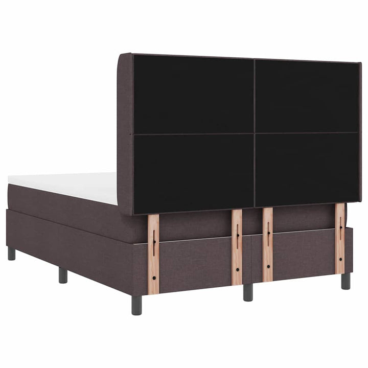 Led Box Säng Med Huvudgavel Mörkbrun 140 X 190 Cm Tyg