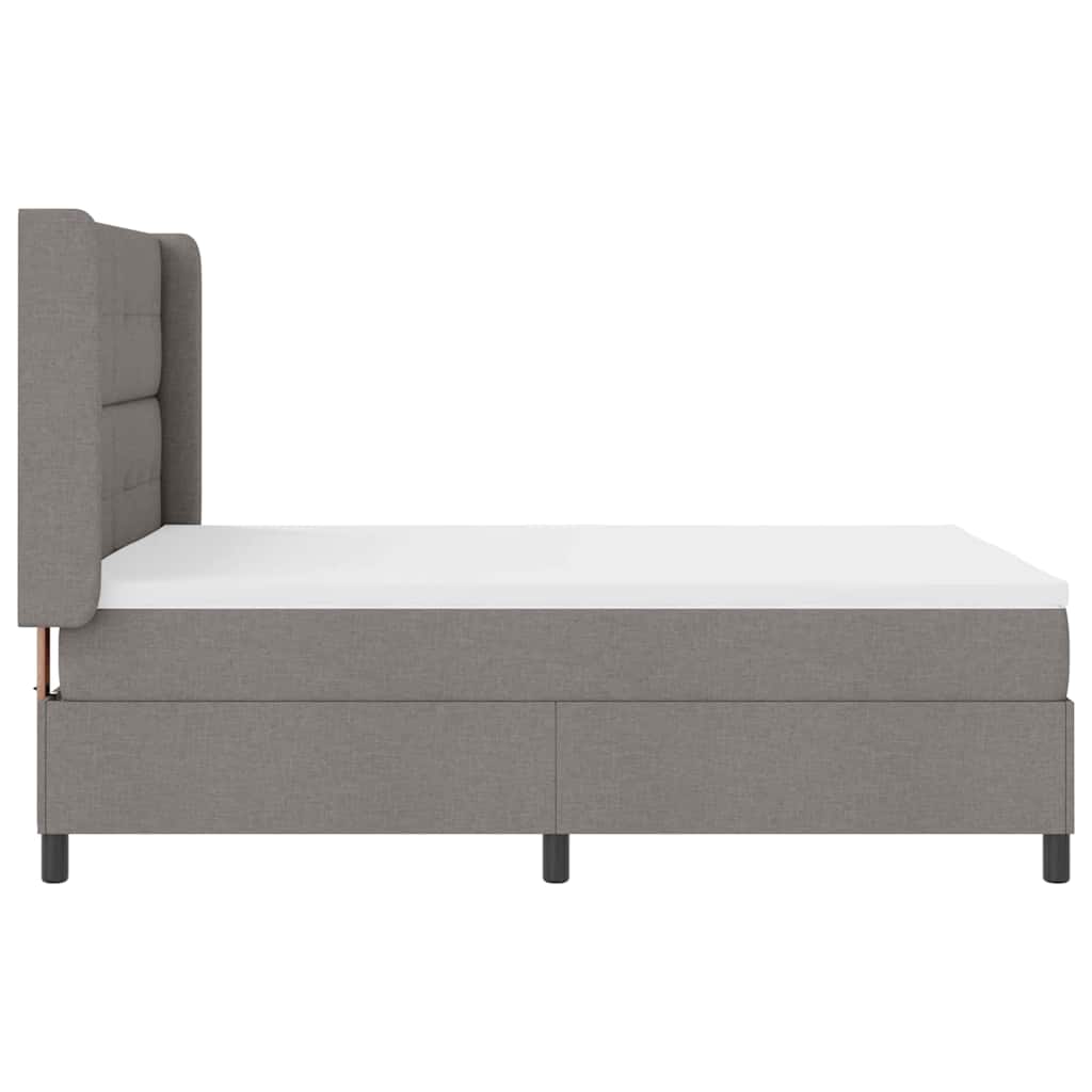 Led Box Säng Med Madrass Med Huvudgavel Taupe 140 X 190 Cm Tyg