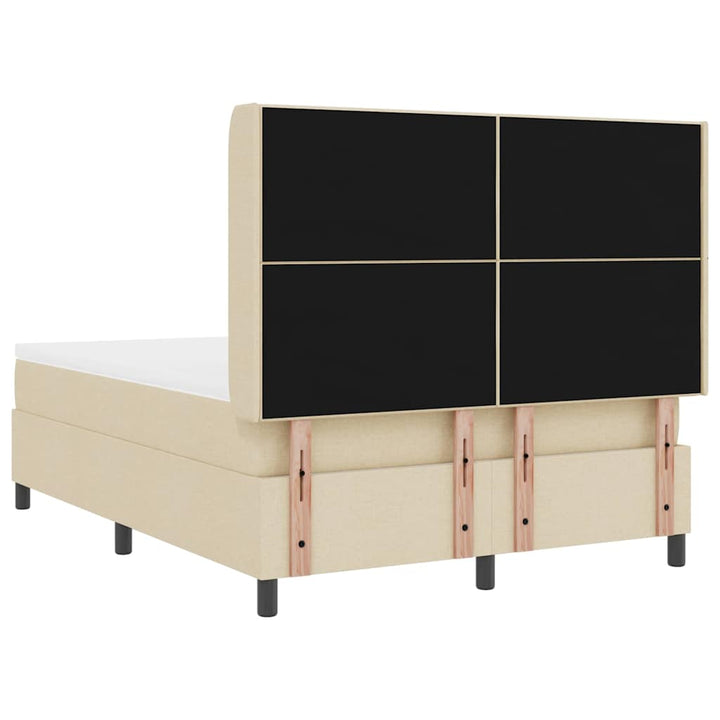 Led Box Säng Med Madrass Med Huvudgavel Kräm 140 X 190 Cm Tyg