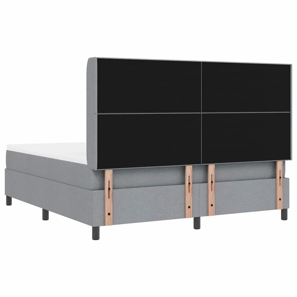 Led Box Säng Med Madrass Ljusgrå 180 X 200 Cm Tyg