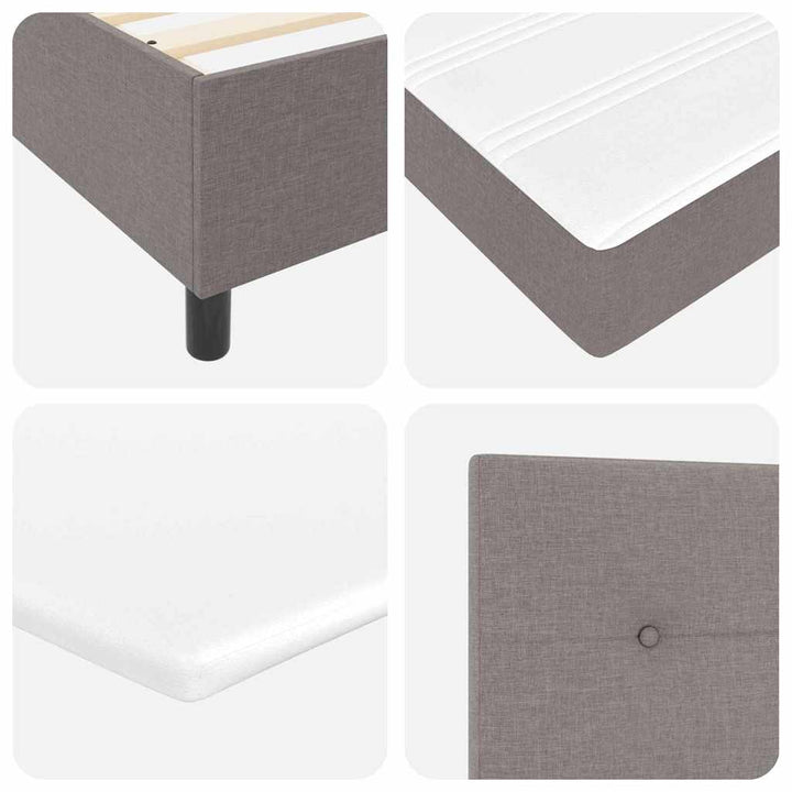 Led Box Säng Med Huvudgavel Taupe 180 X 200 Cm Tyg