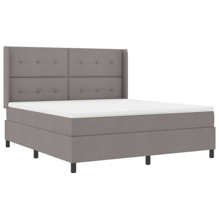 Led Box Säng Med Huvudgavel Taupe 180 X 200 Cm Tyg