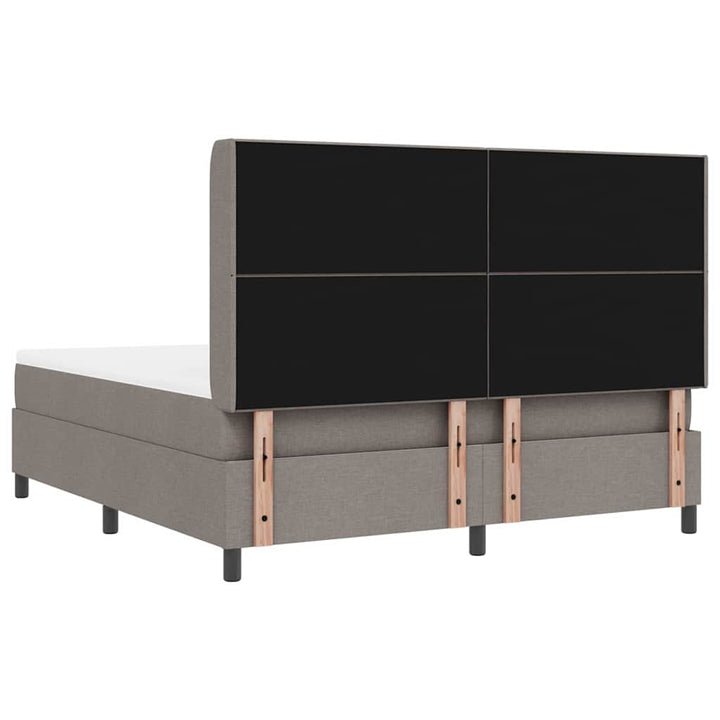 Led Box Säng Med Huvudgavel Taupe 180 X 200 Cm Tyg