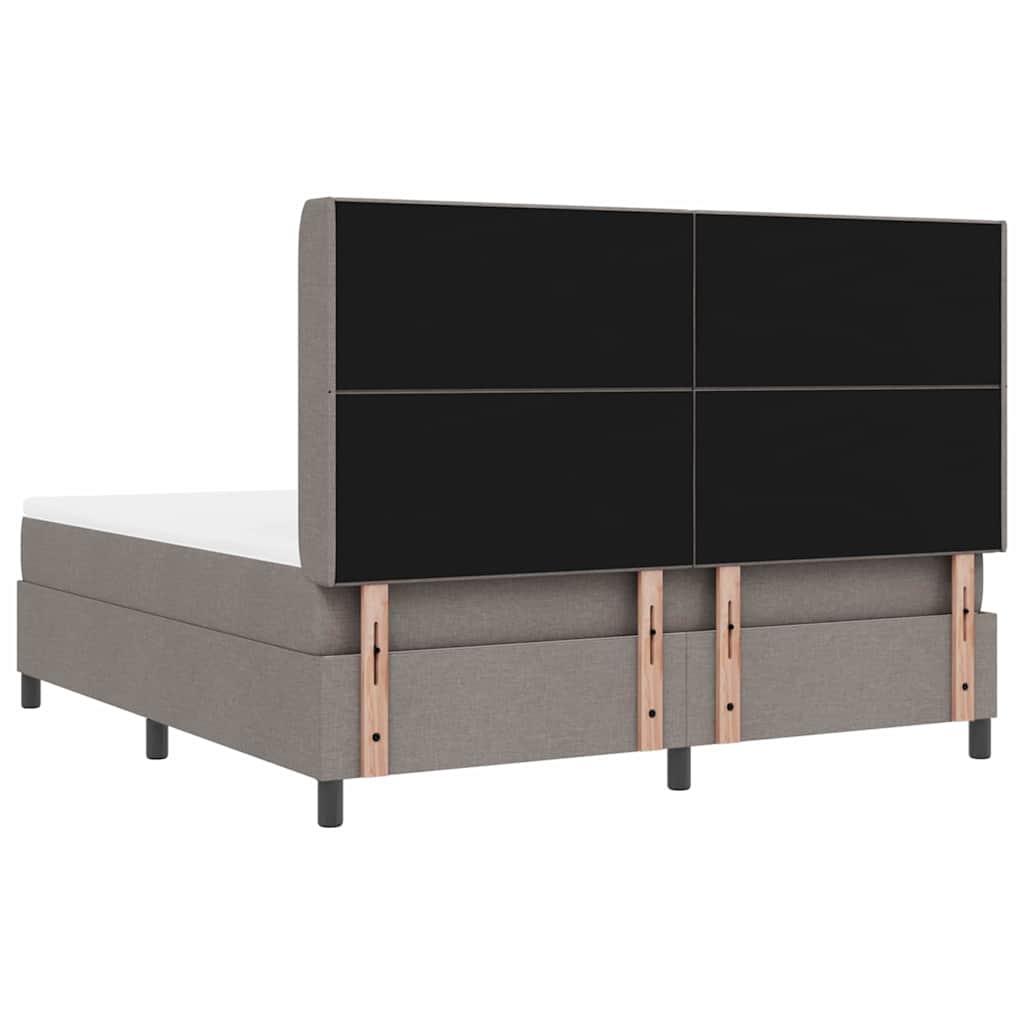 Led Box Säng Med Madrass Med Huvudgavel Taupe 180 X 200 Cm Tyg