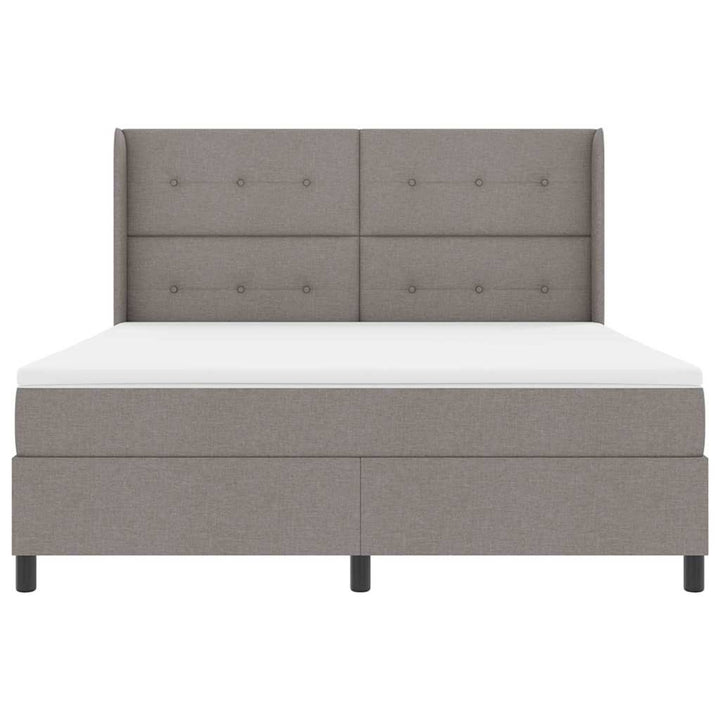 Led Box Säng Med Huvudgavel Taupe 180 X 200 Cm Tyg