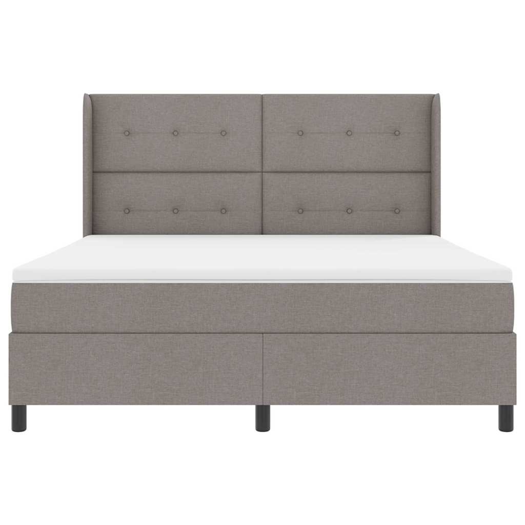 Led Box Säng Med Madrass Med Huvudgavel Taupe 180 X 200 Cm Tyg