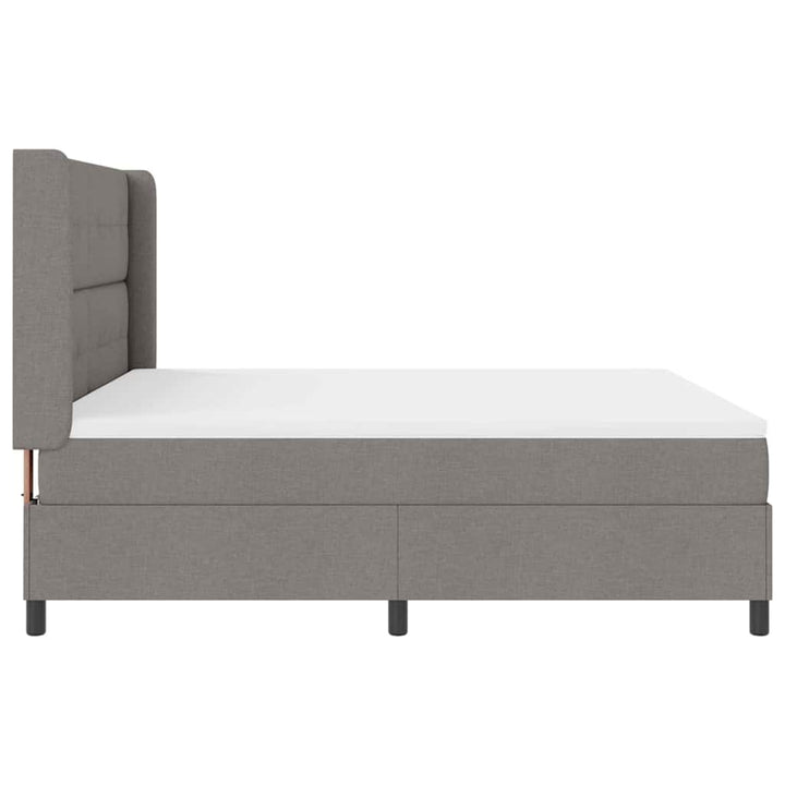 Led Box Säng Med Huvudgavel Taupe 180 X 200 Cm Tyg
