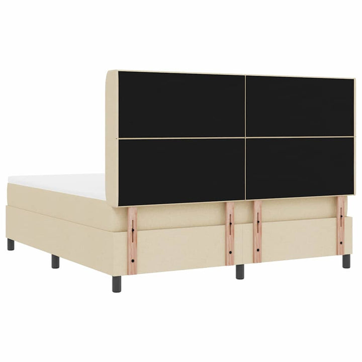 Led Box Säng Med Madrass Med Huvudgavel Kräm 180 X 200 Cm Tyg