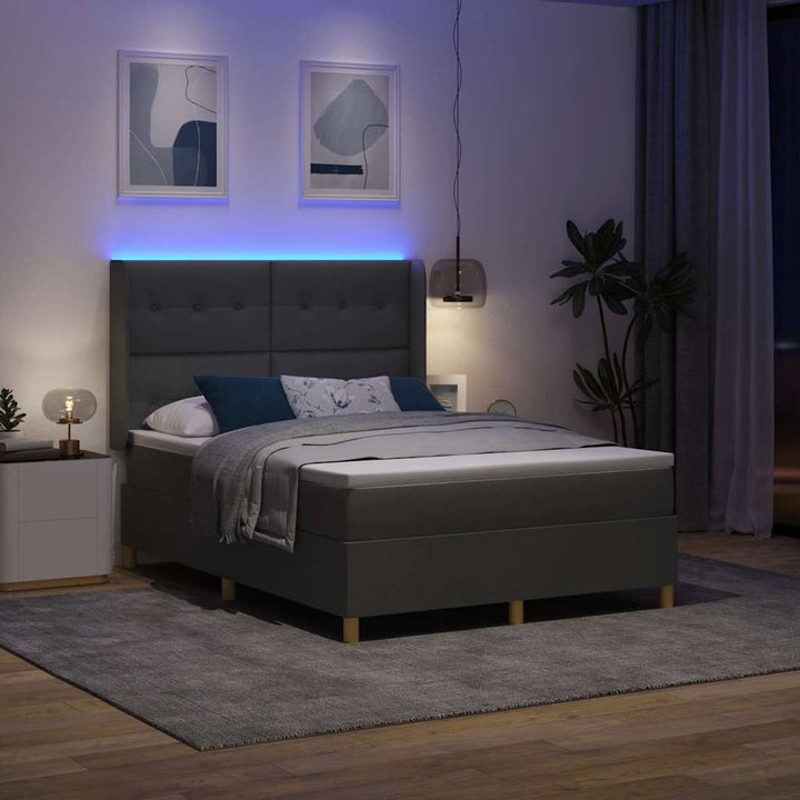 Bäddfjäder Med Led-Ljusslingor Grå Tyg