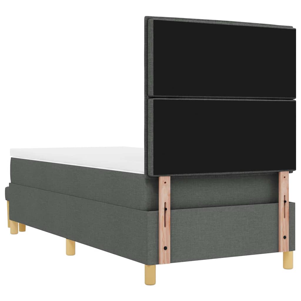 Bäddfjäder Med Kudde Med Huvudgavel Mörkgrå 200 X 90 Cm Tyg