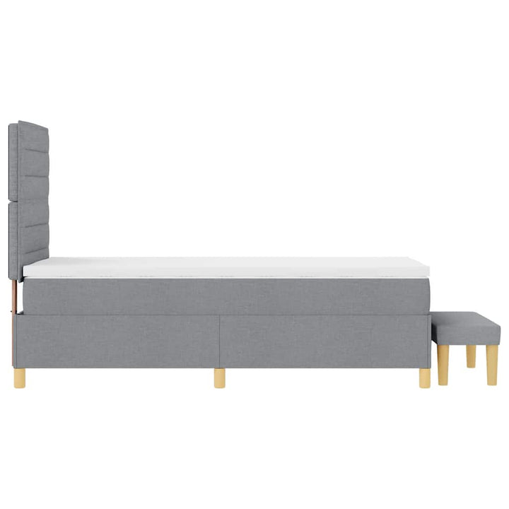 Bäddfjäder Med Huvudgavel Ljusgrå 200 X 100 Cm Tyg