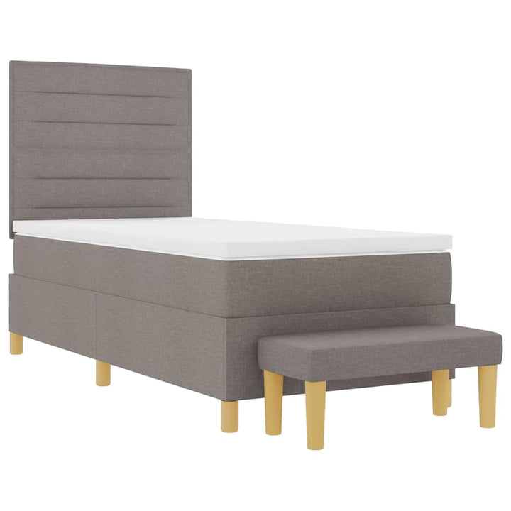 Bäddfjäder Med Huvudgavel Taupe 200 X 90 Cm Tyg