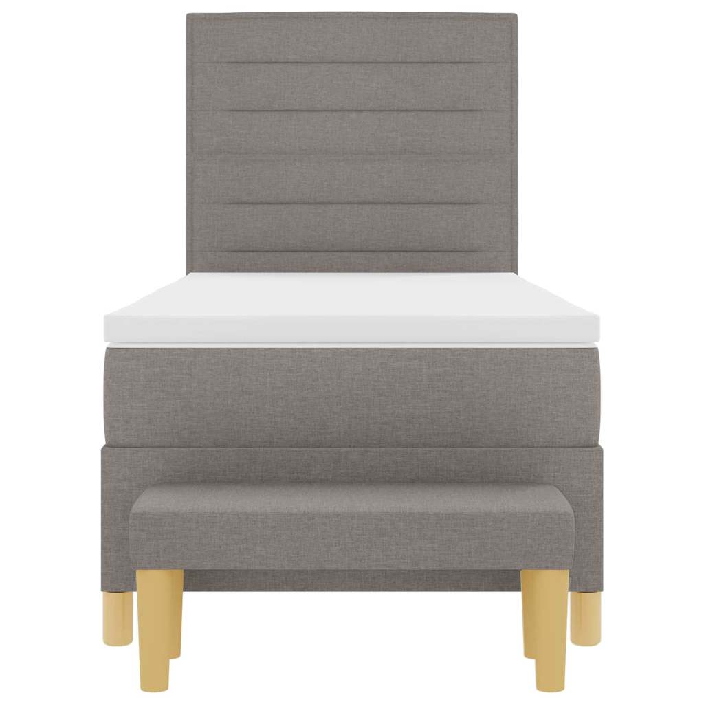 Bäddfjäder Med Huvudgavel Taupe 200 X 90 Cm Tyg