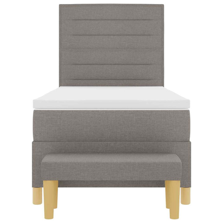 Bäddfjäder Med Huvudgavel Taupe 200 X 90 Cm Tyg