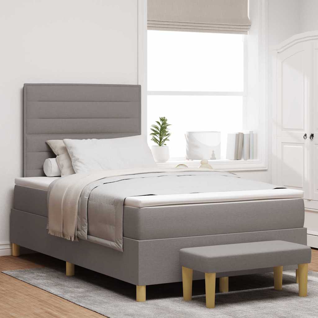 Bäddfjäder Med Huvudgavel Taupe 190 X 120 Cm Tyg