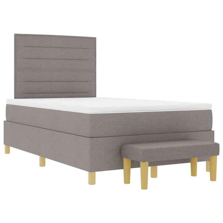 Bäddfjäder Med Huvudgavel Taupe 190 X 120 Cm Tyg