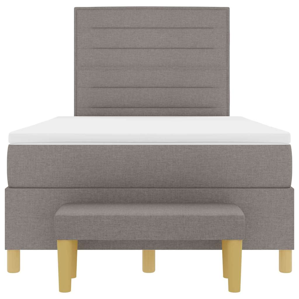Bäddfjäder Med Huvudgavel Taupe 190 X 120 Cm Tyg