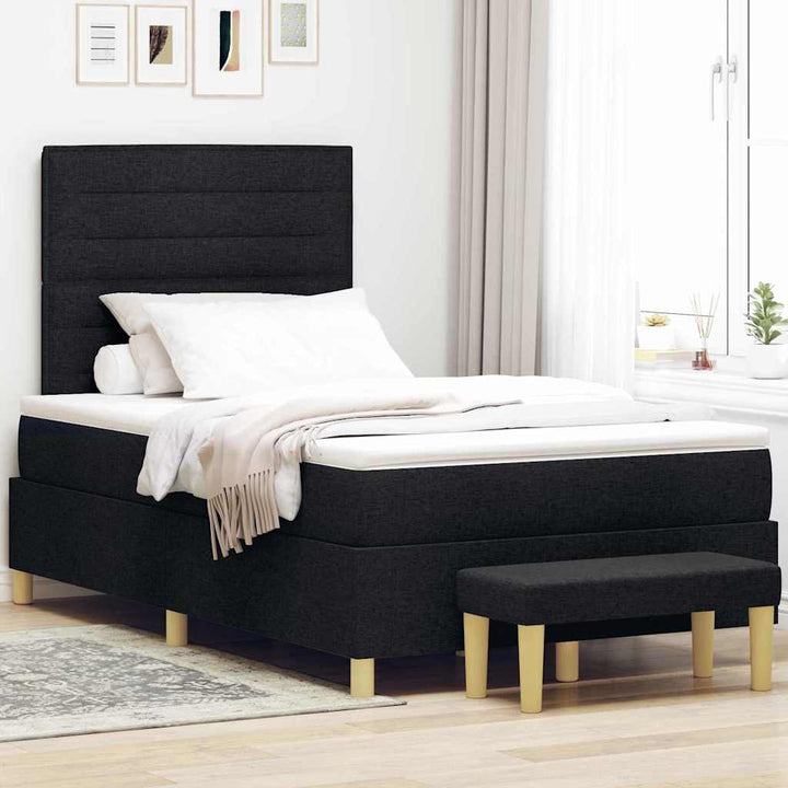 Bäddfjäder Med Huvudgavel Svart 200 X 120 Cm Tyg