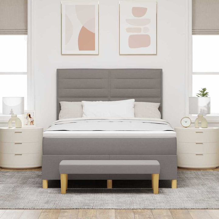 Bäddfjäder Med Huvudgavel Taupe 190 X 140 Cm Tyg