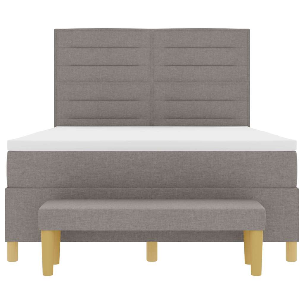 Bäddfjäder Med Huvudgavel Taupe 190 X 140 Cm Tyg