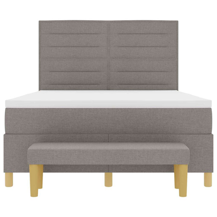 Bäddfjäder Med Huvudgavel Taupe 200 X 140 Cm Tyg