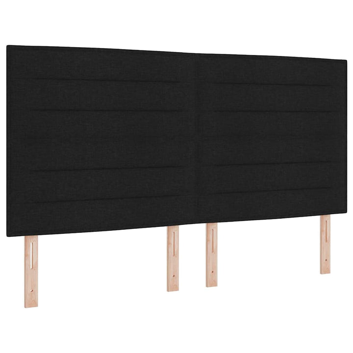 Bäddfjäder Med Huvudgavel Svart 200 X 180 Cm Tyg