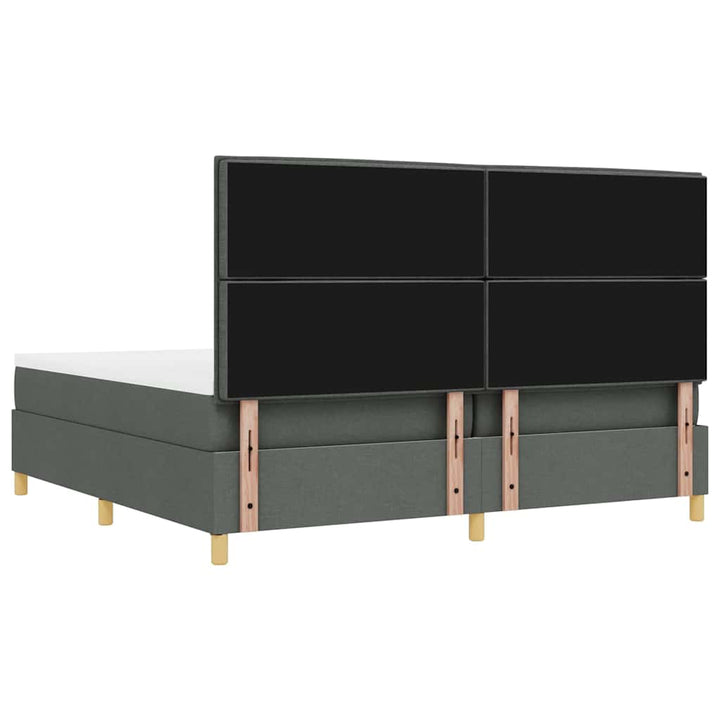 Bäddfjäder Med Madrass Med Huvudgavel Mörkgrå 200 X 200 Cm Tyg
