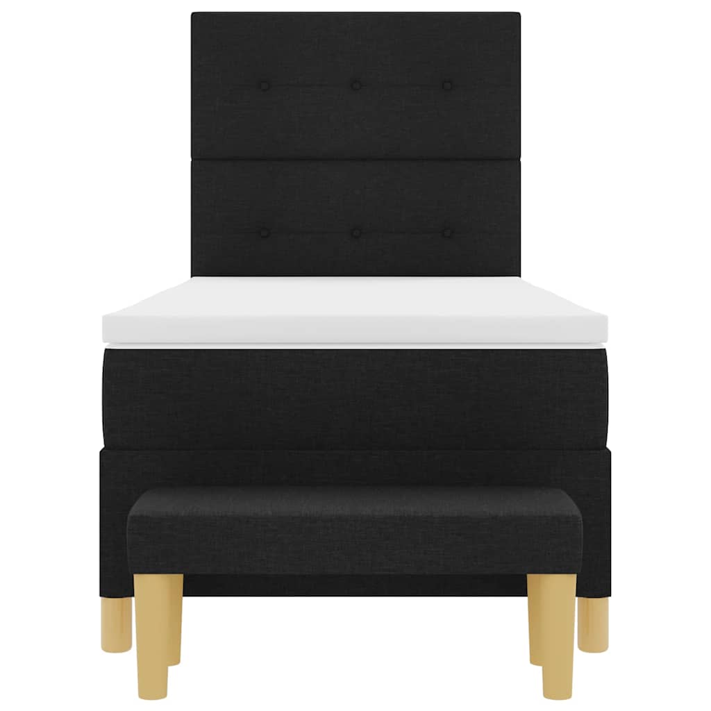 Bäddfjäder Med Huvudgavel Svart 200 X 80 Cm Tyg