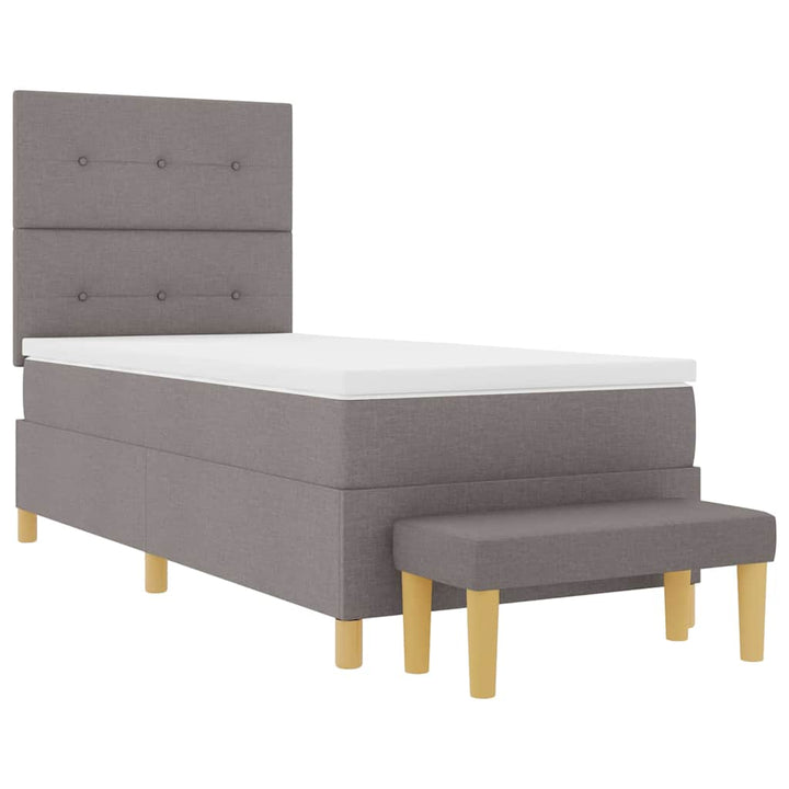 Bäddfjäder Med Kudde Med Huvudgavel Taupe 200 X 80 Cm Tyg