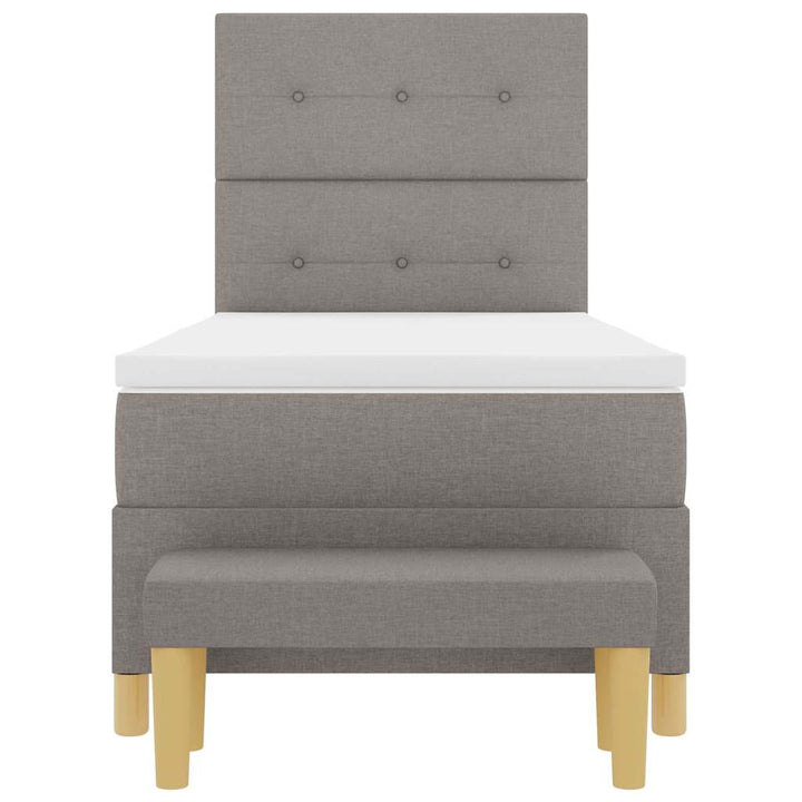 Bäddfjäder Med Kudde Med Huvudgavel Taupe 200 X 80 Cm Tyg