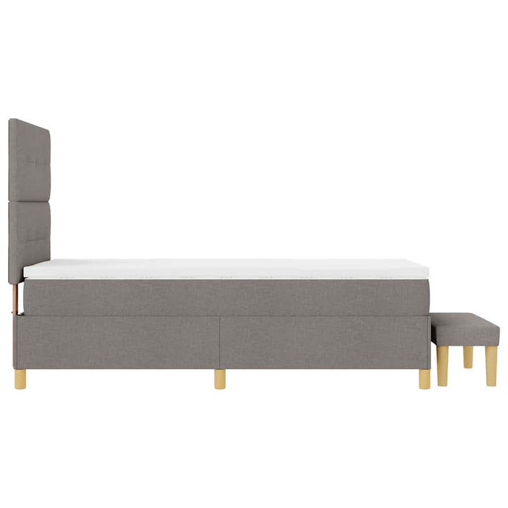 Bäddfjäder Med Kudde Med Huvudgavel Taupe 200 X 80 Cm Tyg